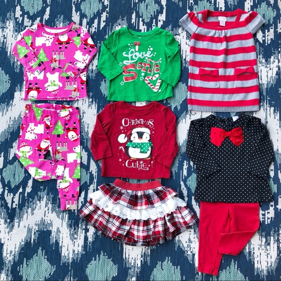 Carter's Other - Christmas Bundle 12M Baby Girls EUC-8 Pieces!🎄❤️